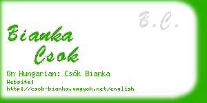 bianka csok business card
